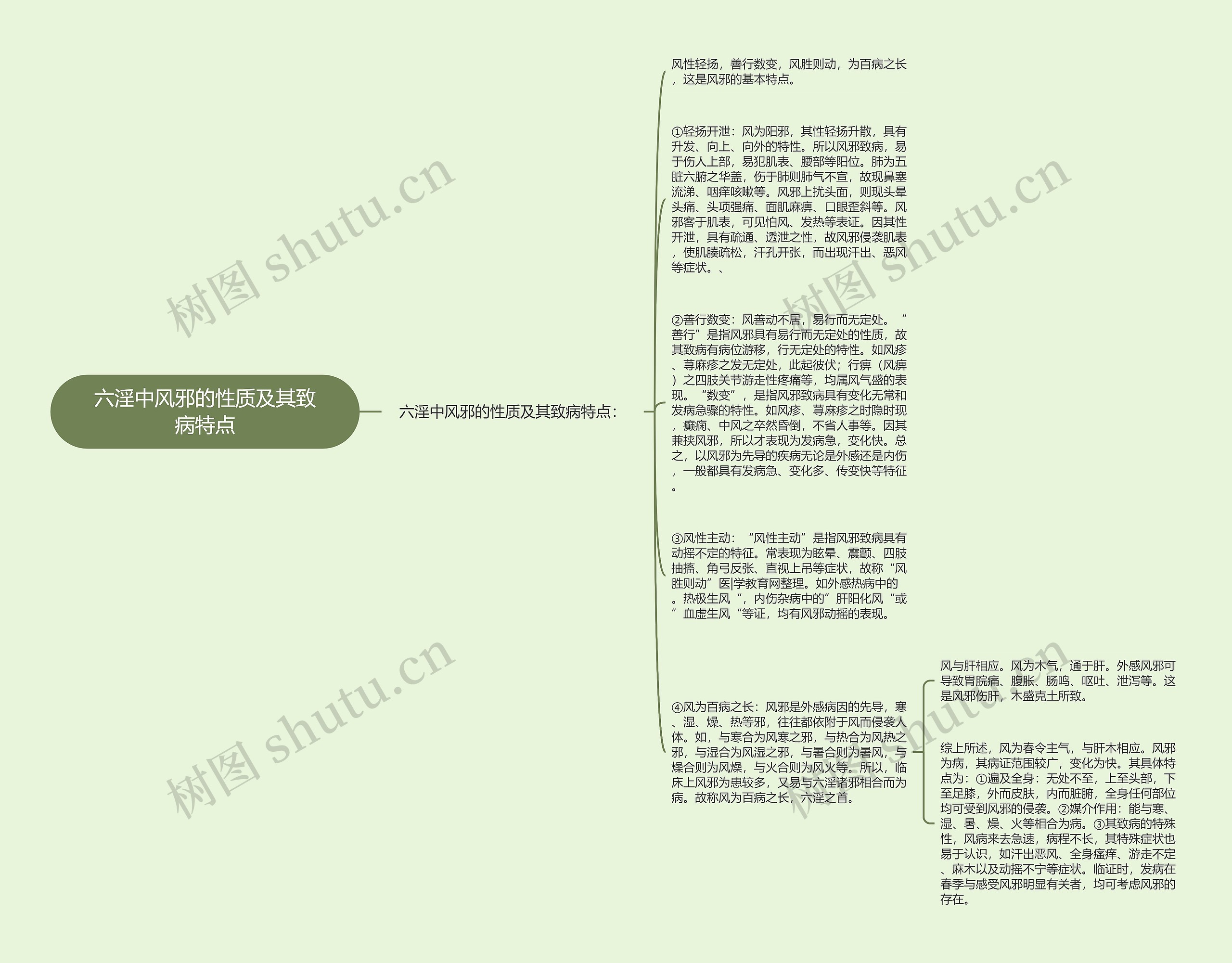 六淫中风邪的性质及其致病特点思维导图