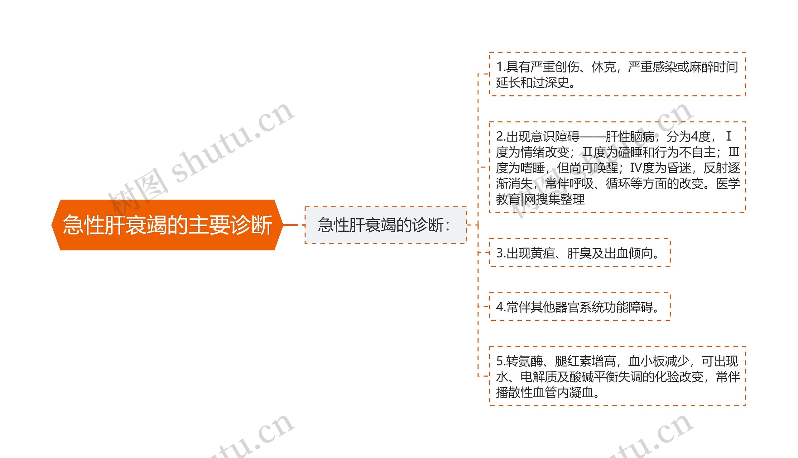 急性肝衰竭的主要诊断思维导图