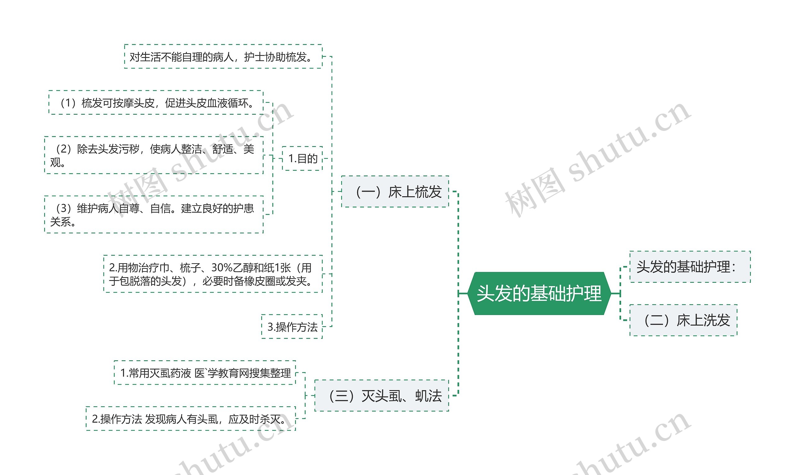 头发的基础护理思维导图