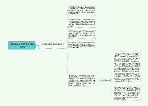 全凭静脉麻醉基本要求和实施原则