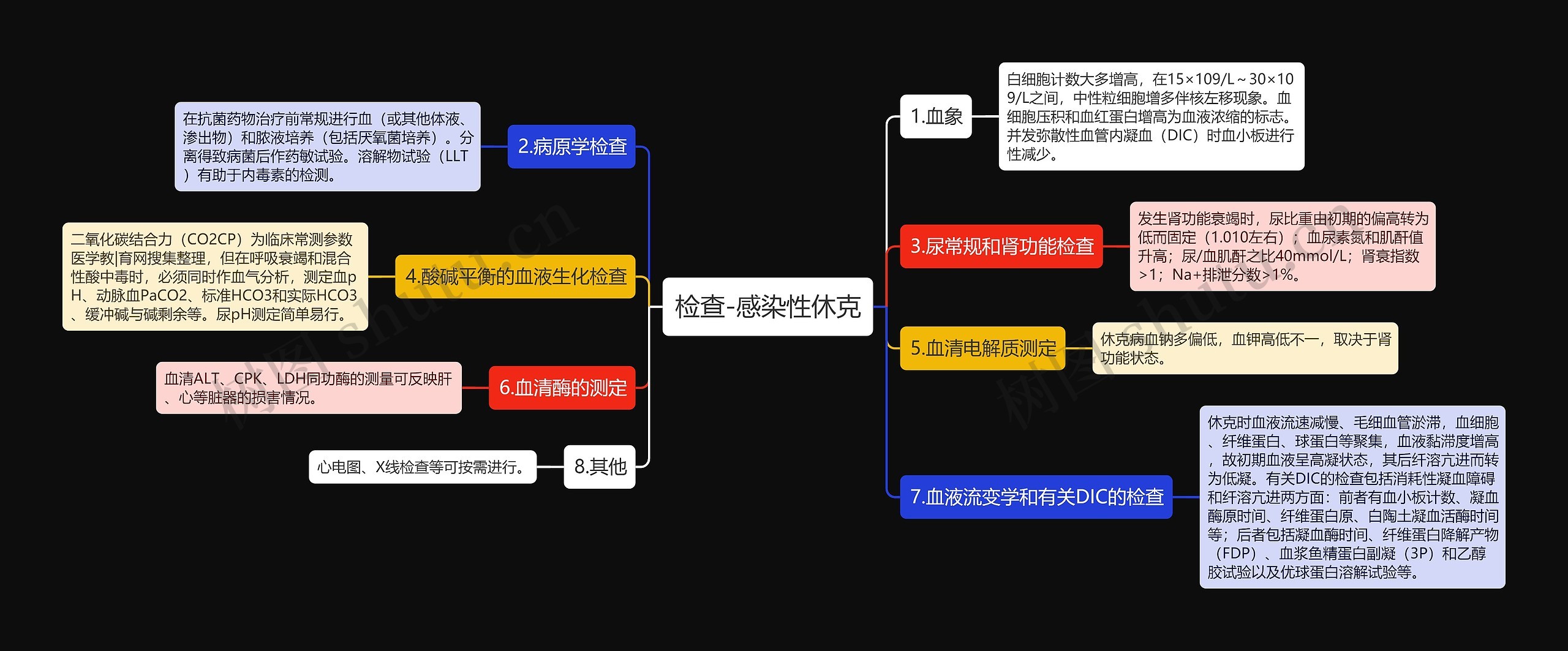 检查-感染性休克思维导图