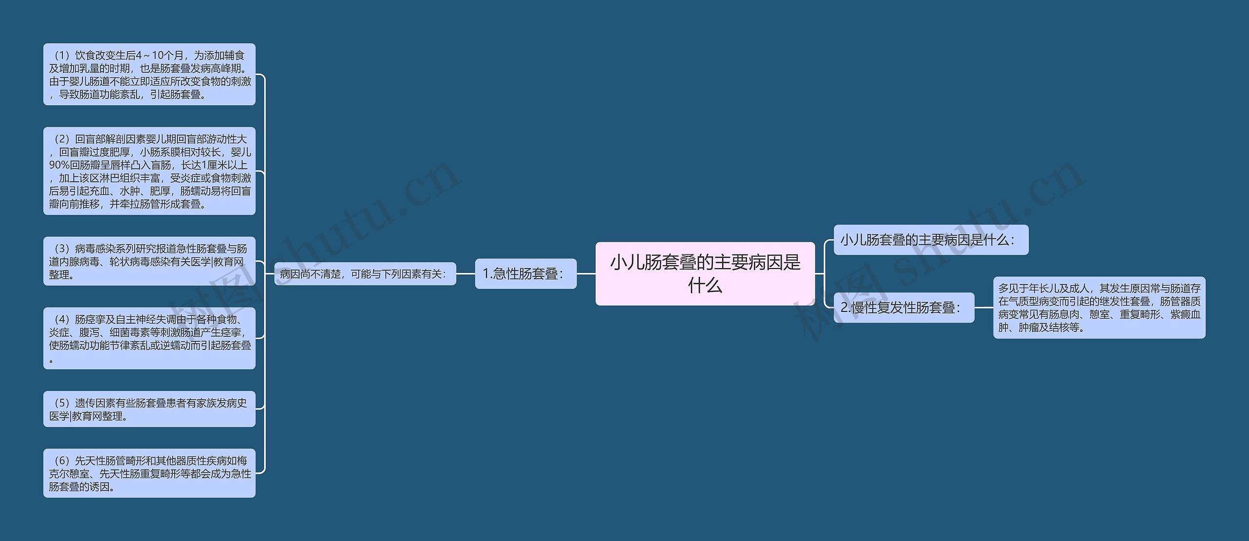 小儿肠套叠的主要病因是什么思维导图