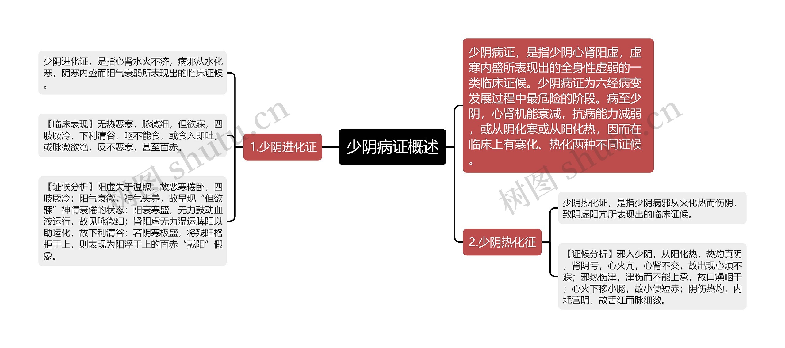 少阴病证概述思维导图