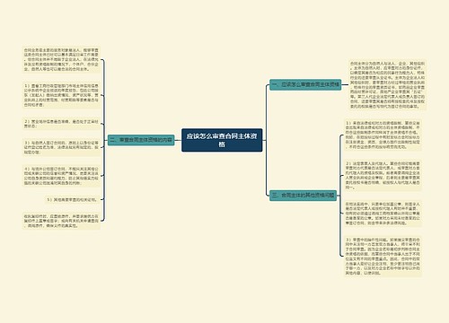 应该怎么审查合同主体资格