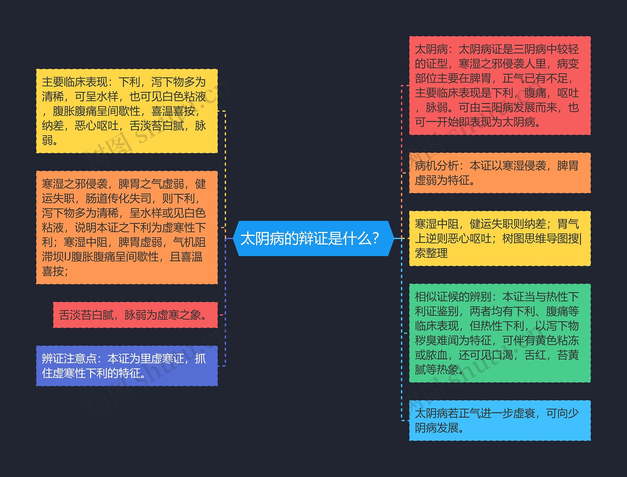 太阴病的辩证是什么？思维导图