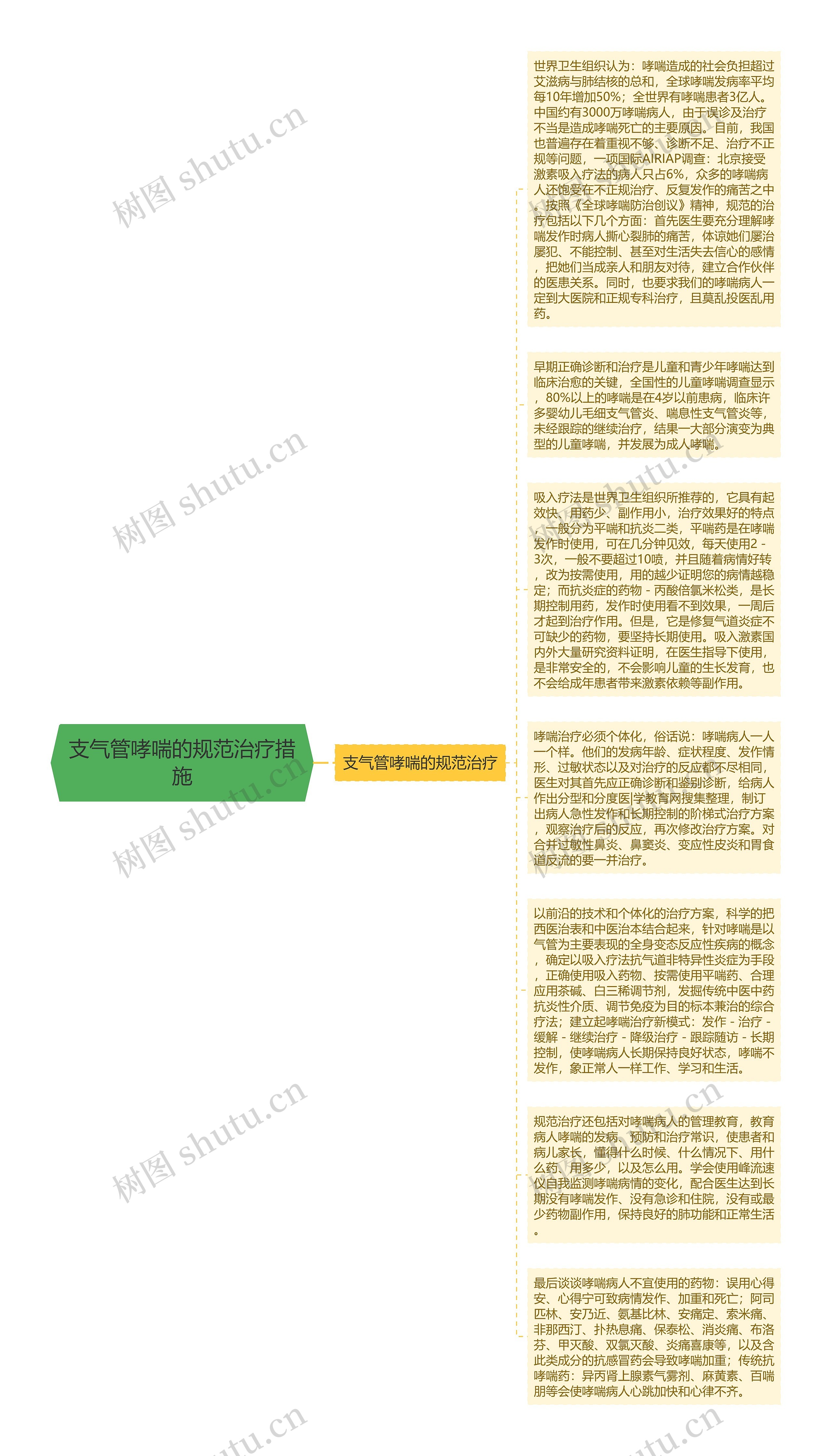 支气管哮喘的规范治疗措施思维导图