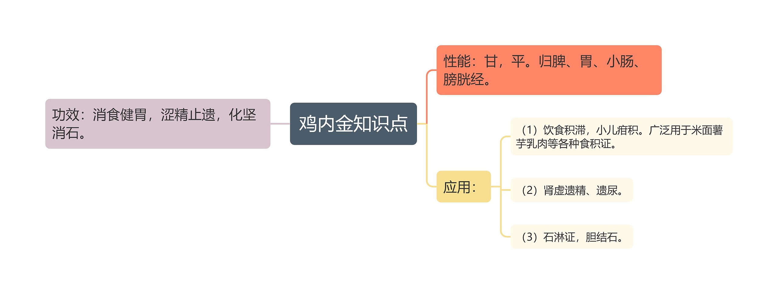 鸡内金知识点思维导图