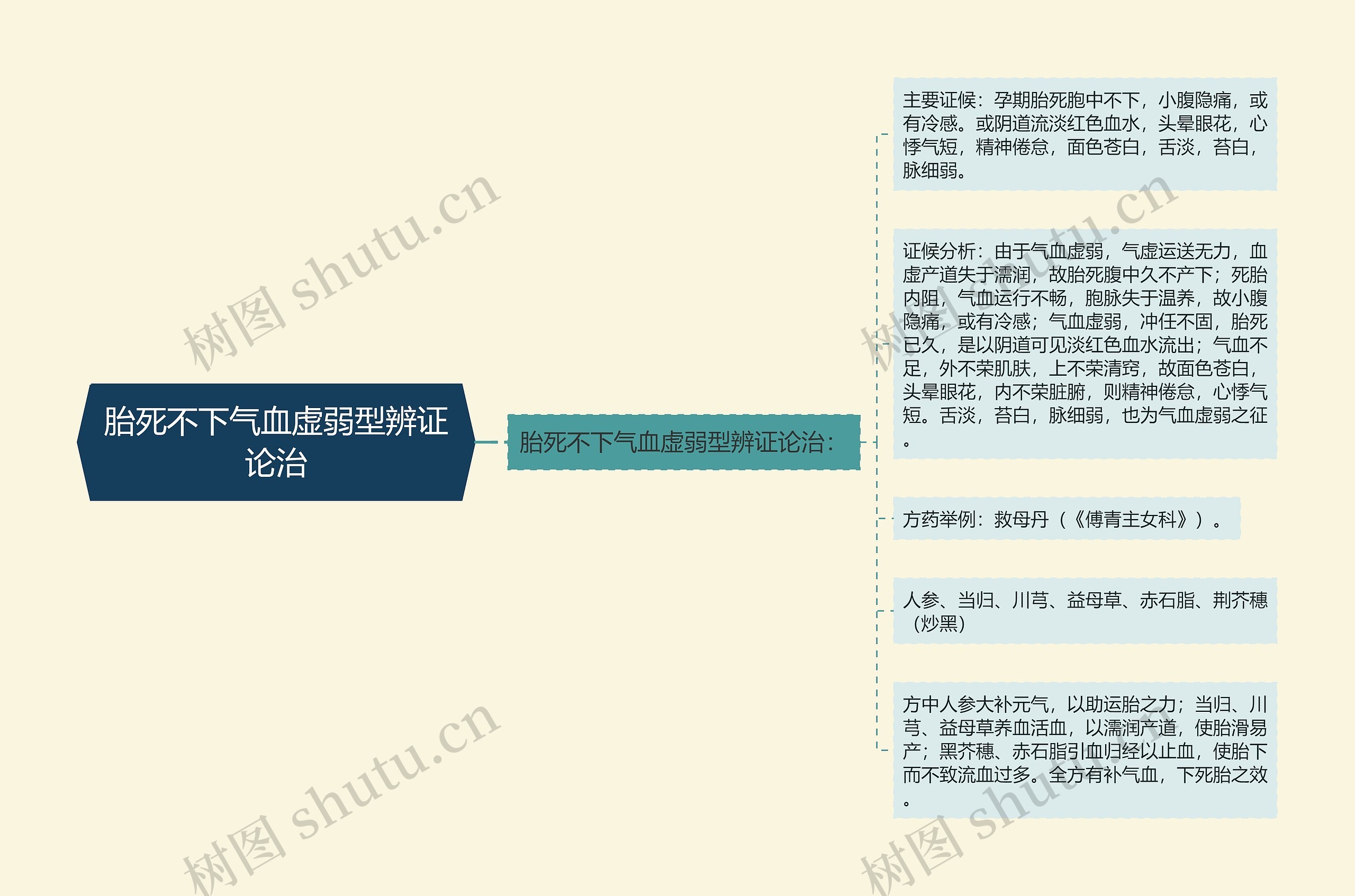 胎死不下气血虚弱型辨证论治思维导图