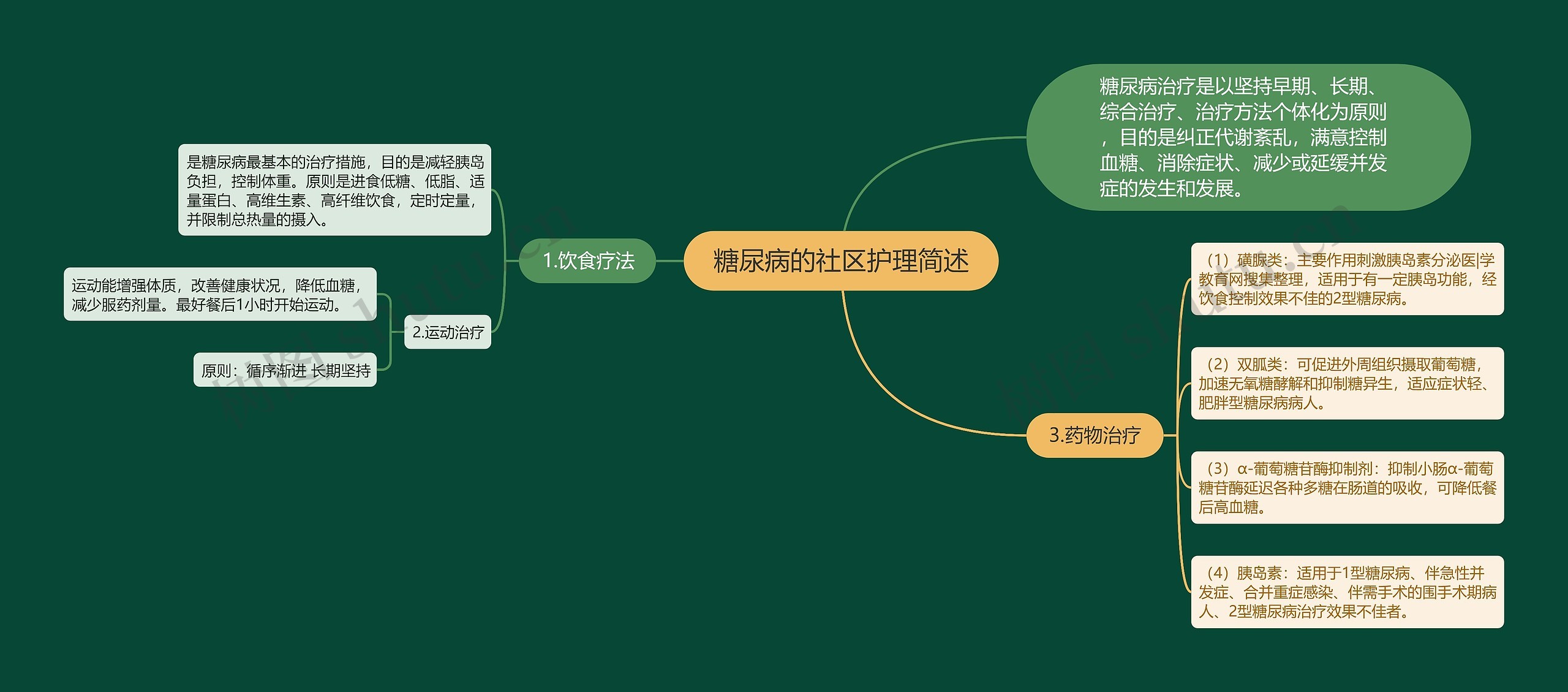 糖尿病的社区护理简述思维导图