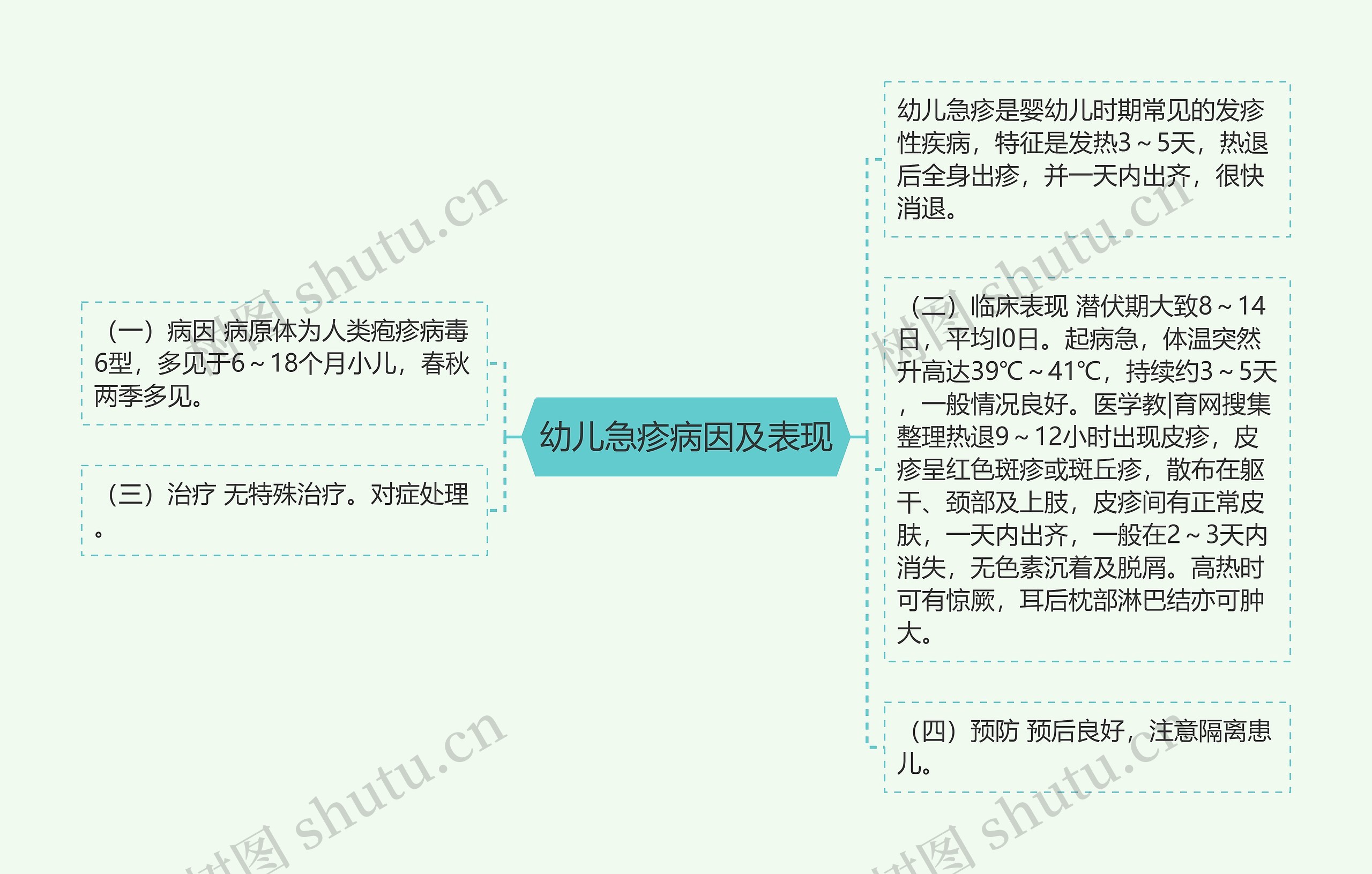 幼儿急疹病因及表现思维导图