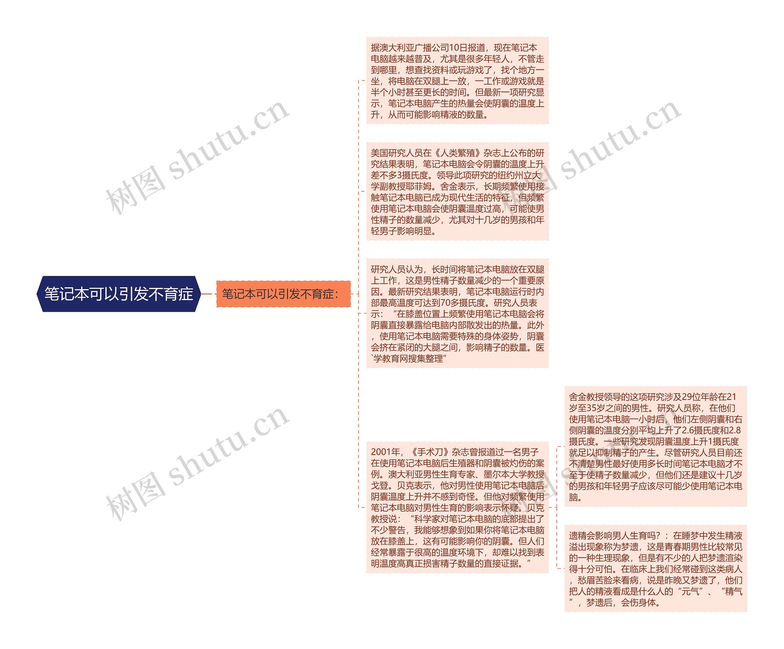 笔记本可以引发不育症思维导图