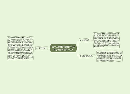 胰十二指肠肿瘤围手术的术前准备事项有什么？