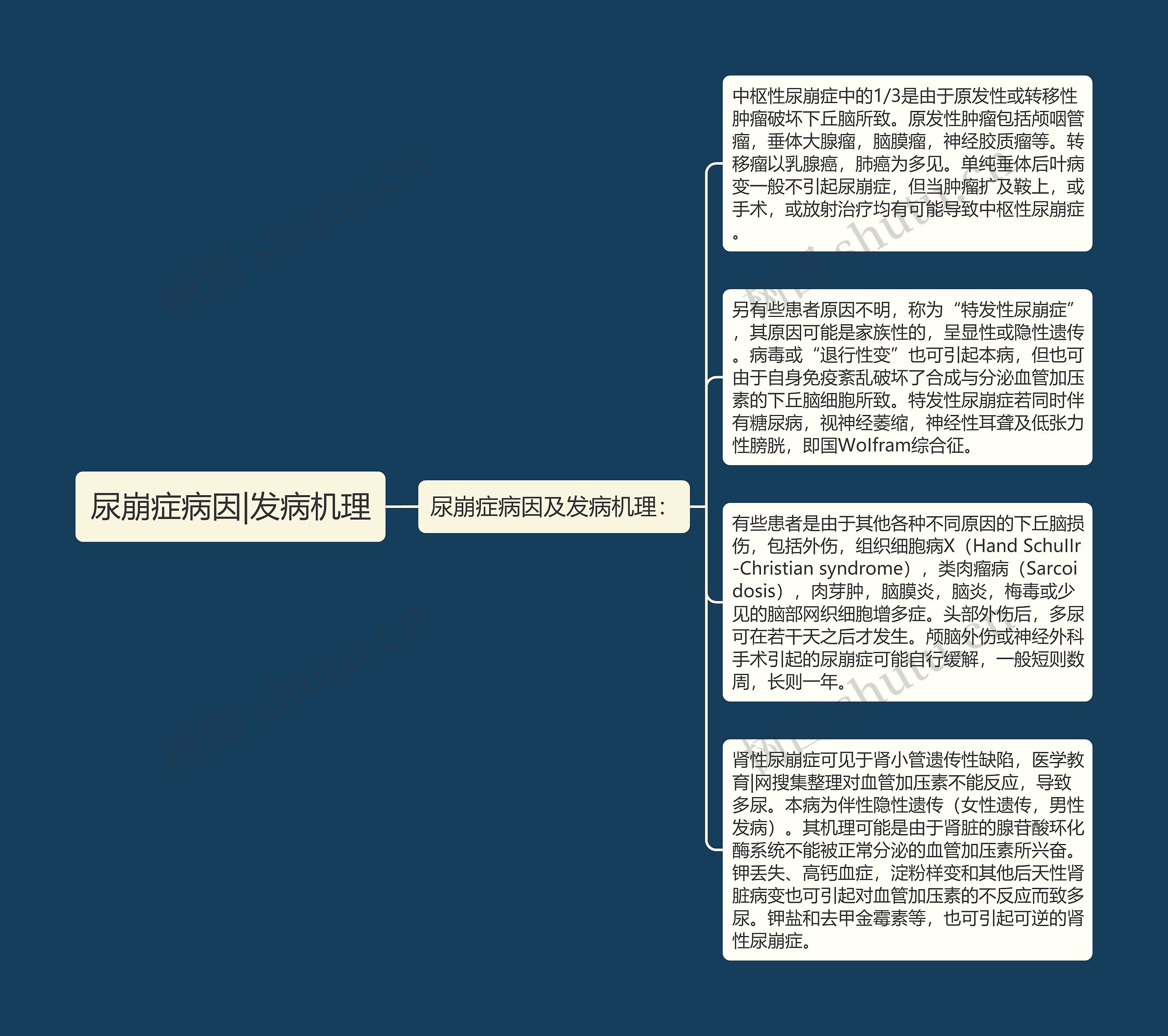 尿崩症病因|发病机理思维导图