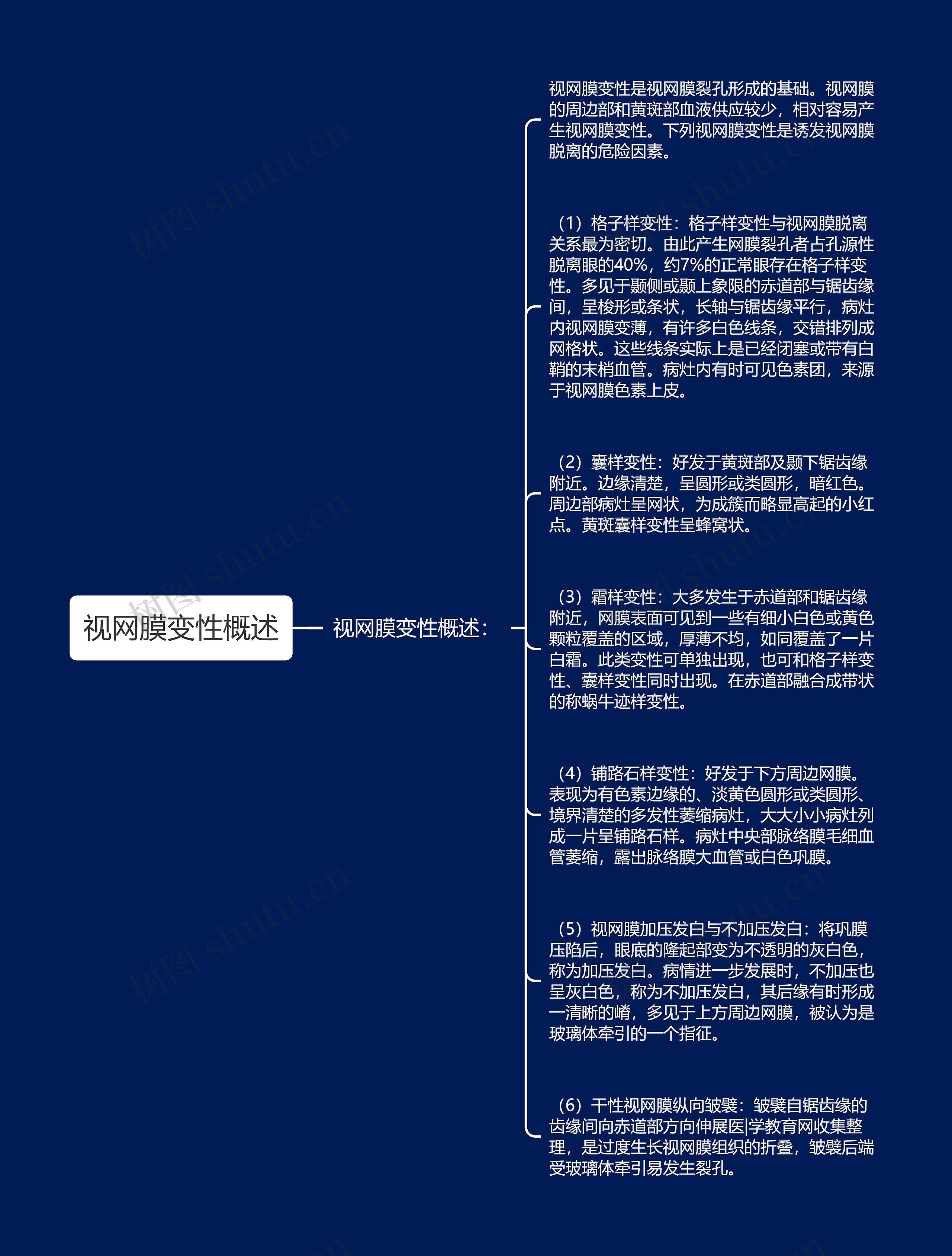 视网膜变性概述思维导图