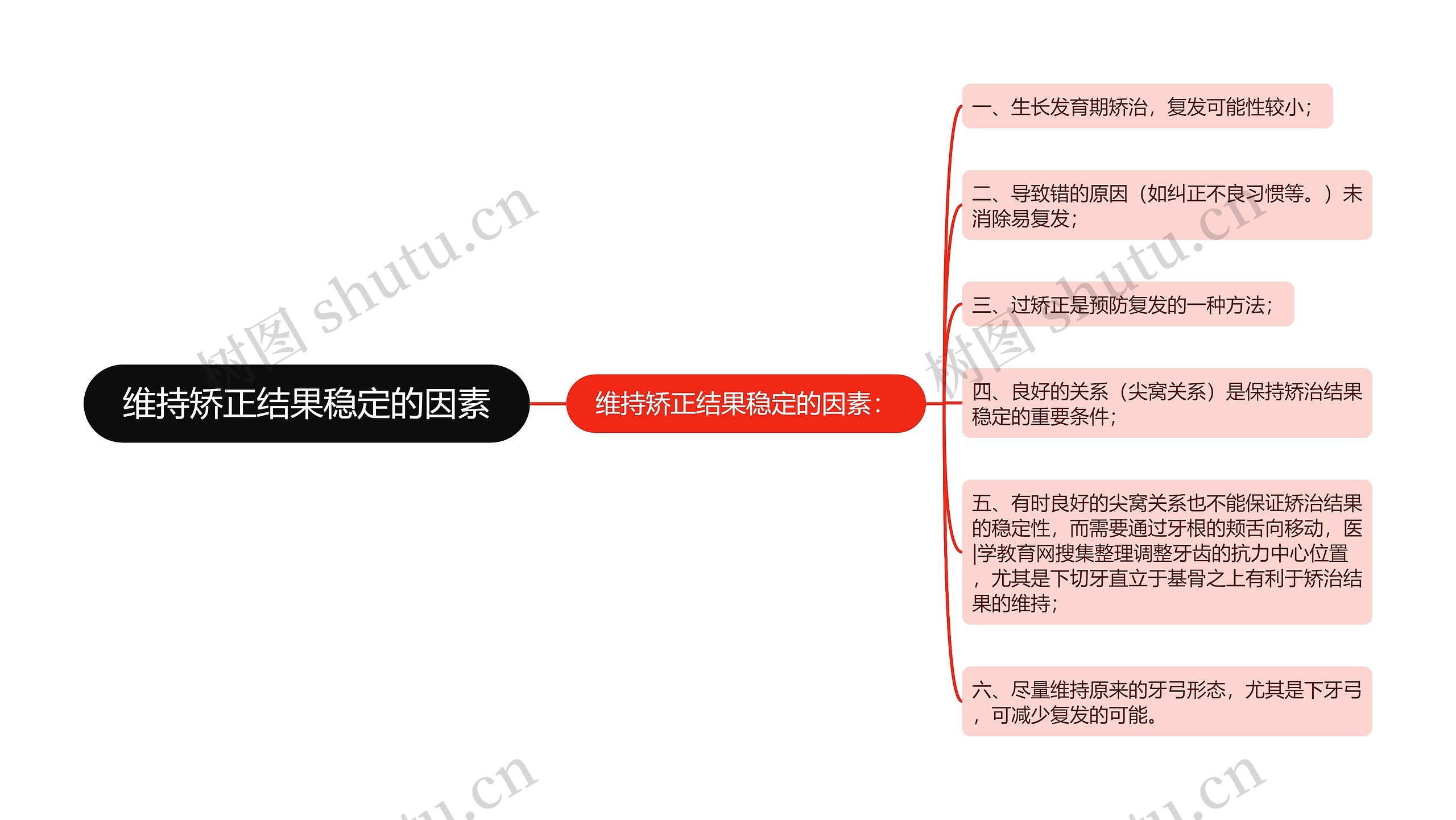 维持矫正结果稳定的因素思维导图