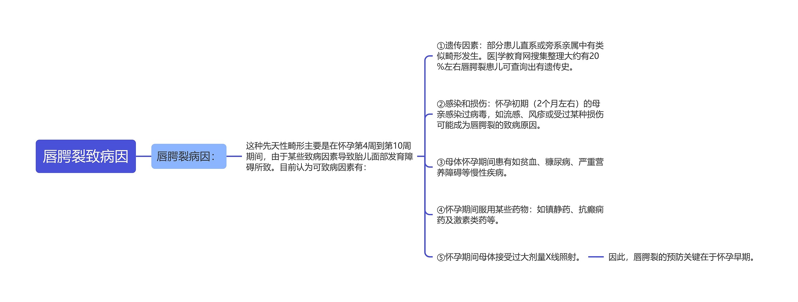 唇腭裂致病因思维导图