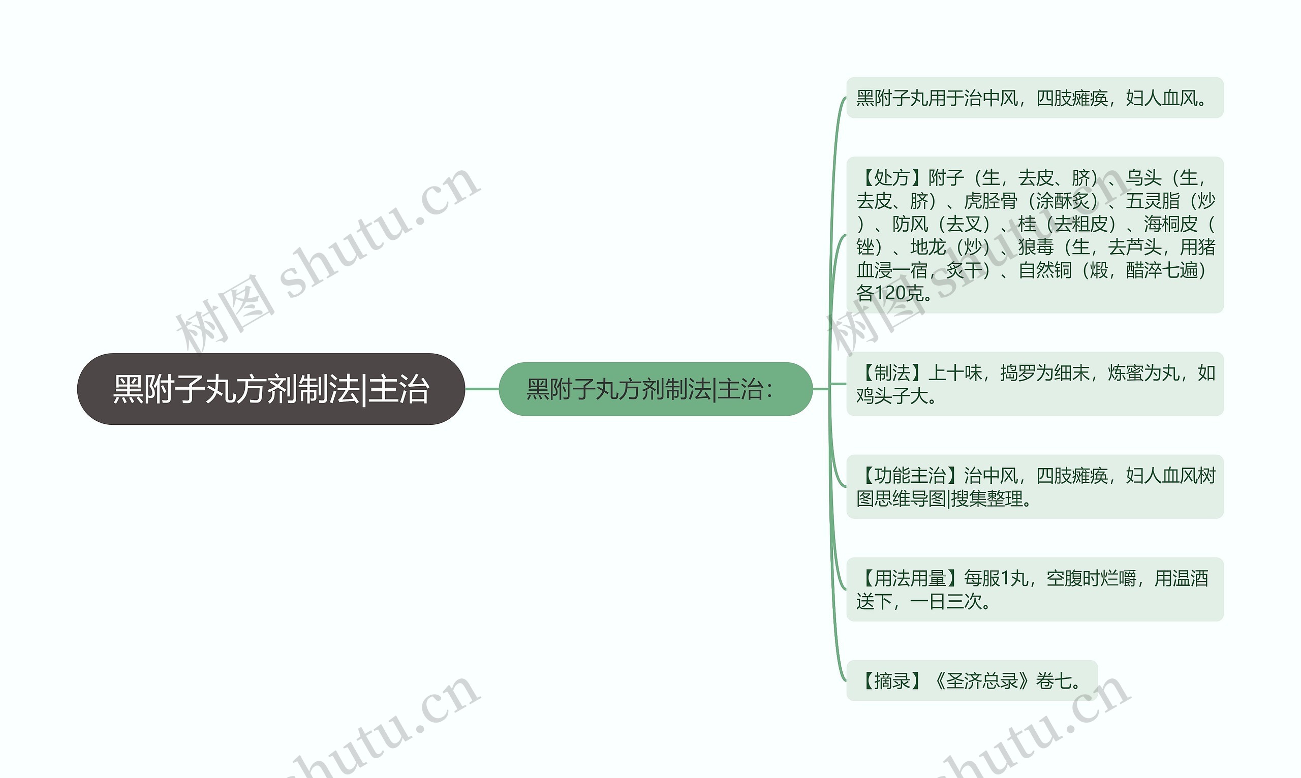 黑附子丸方剂制法|主治思维导图