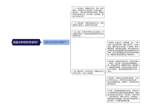 视盘水肿的症状表现？