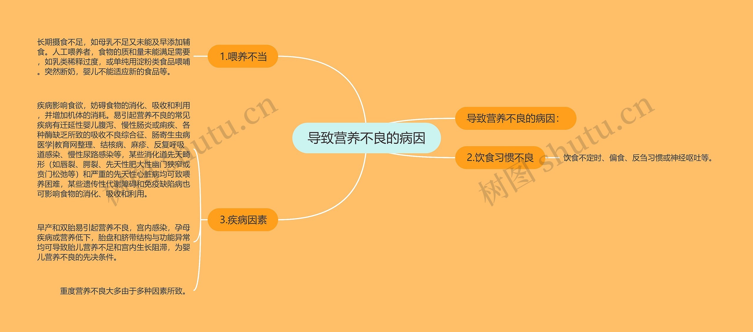 导致营养不良的病因思维导图