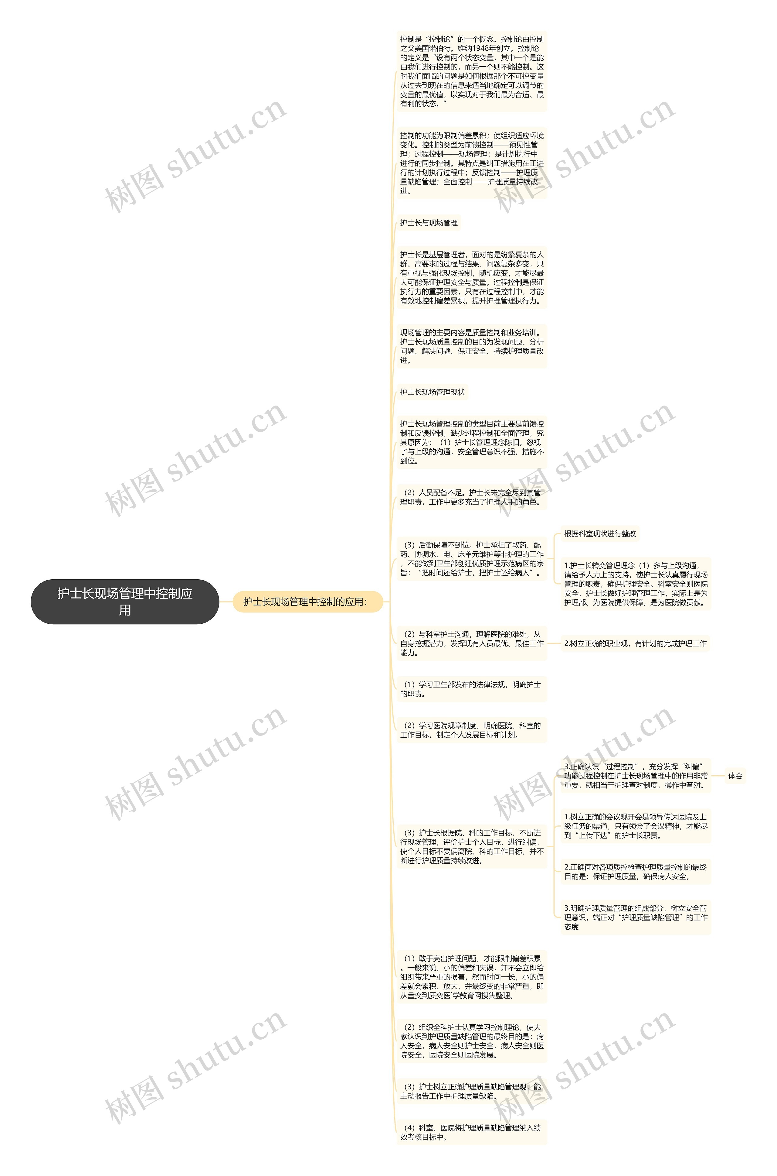 护士长现场管理中控制应用思维导图