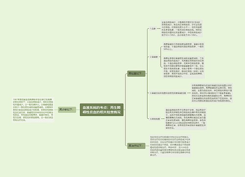 血液系统的考点：再生障碍性贫血的相关检查情况