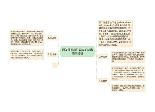 原发性疱疹性口炎的临床表现特征