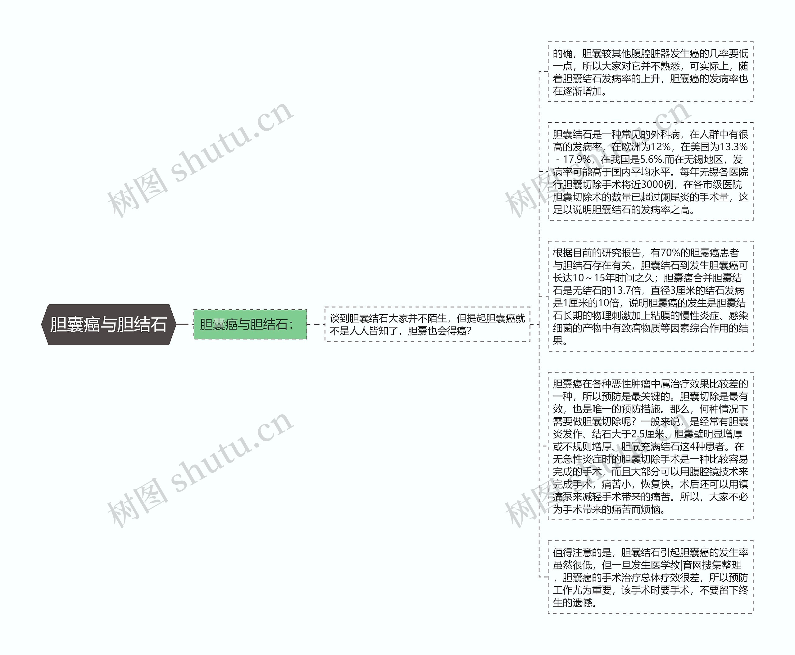 胆囊癌与胆结石思维导图