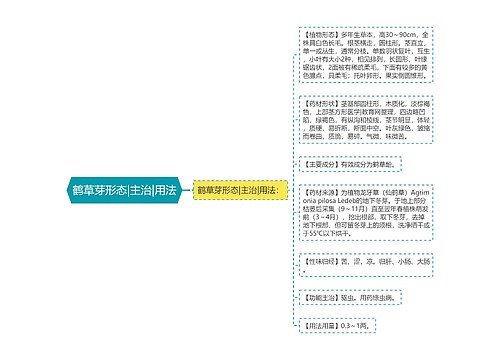 鹤草芽形态|主治|用法思维导图