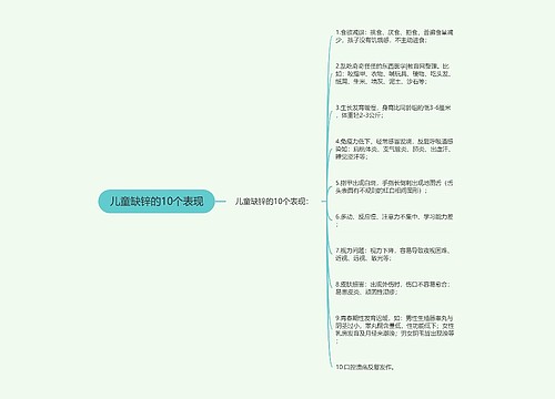 儿童缺锌的10个表现