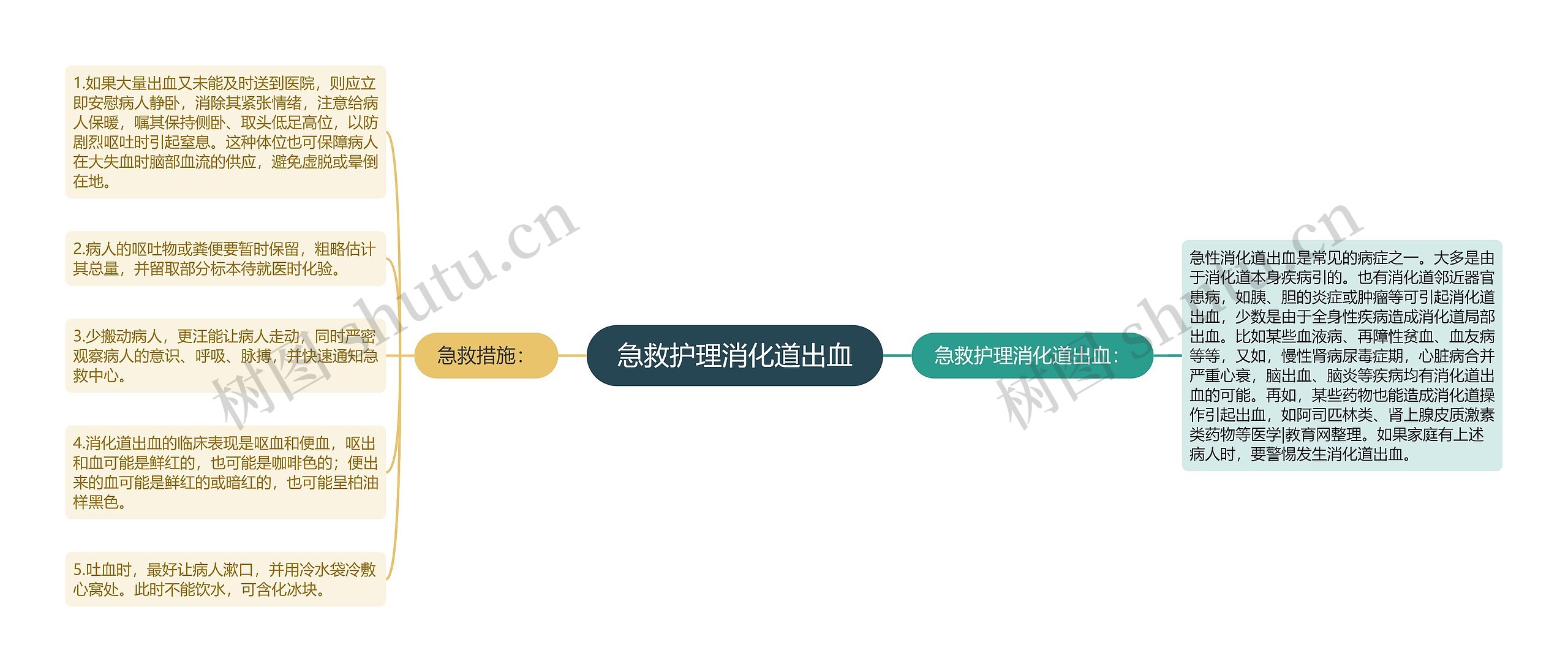 急救护理消化道出血思维导图高清图 急救护理消化道出血思维导图