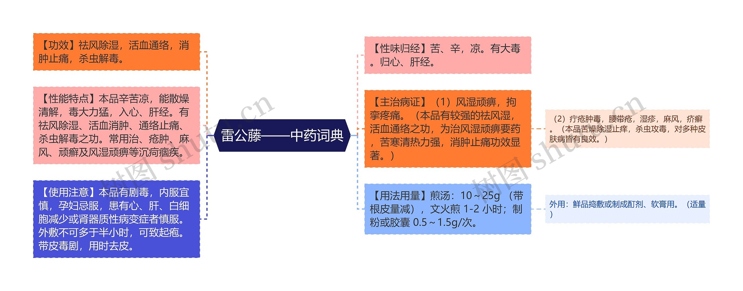 雷公藤——中药词典思维导图