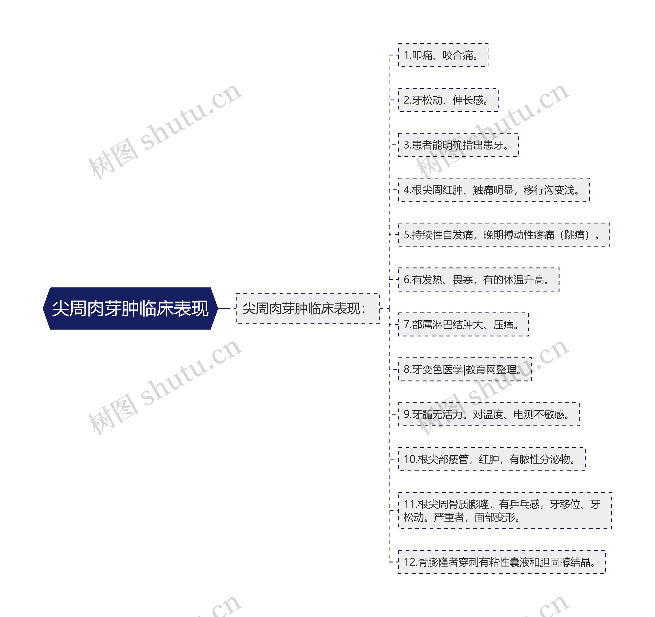 尖周肉芽肿临床表现思维导图