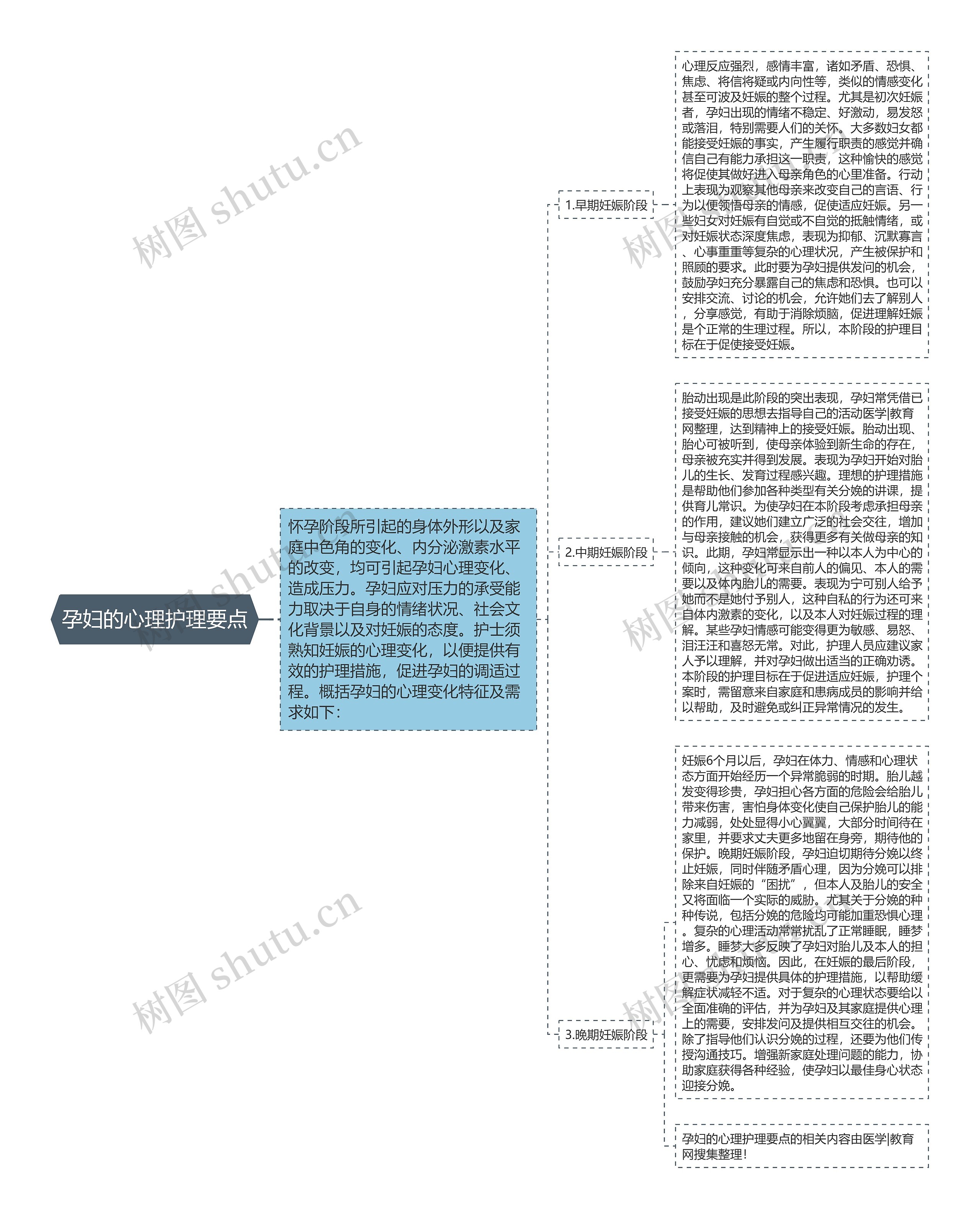 孕妇的心理护理要点思维导图