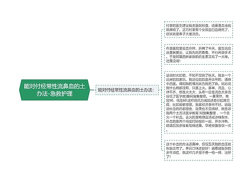 能对付经常性流鼻血的土办法-急救护理