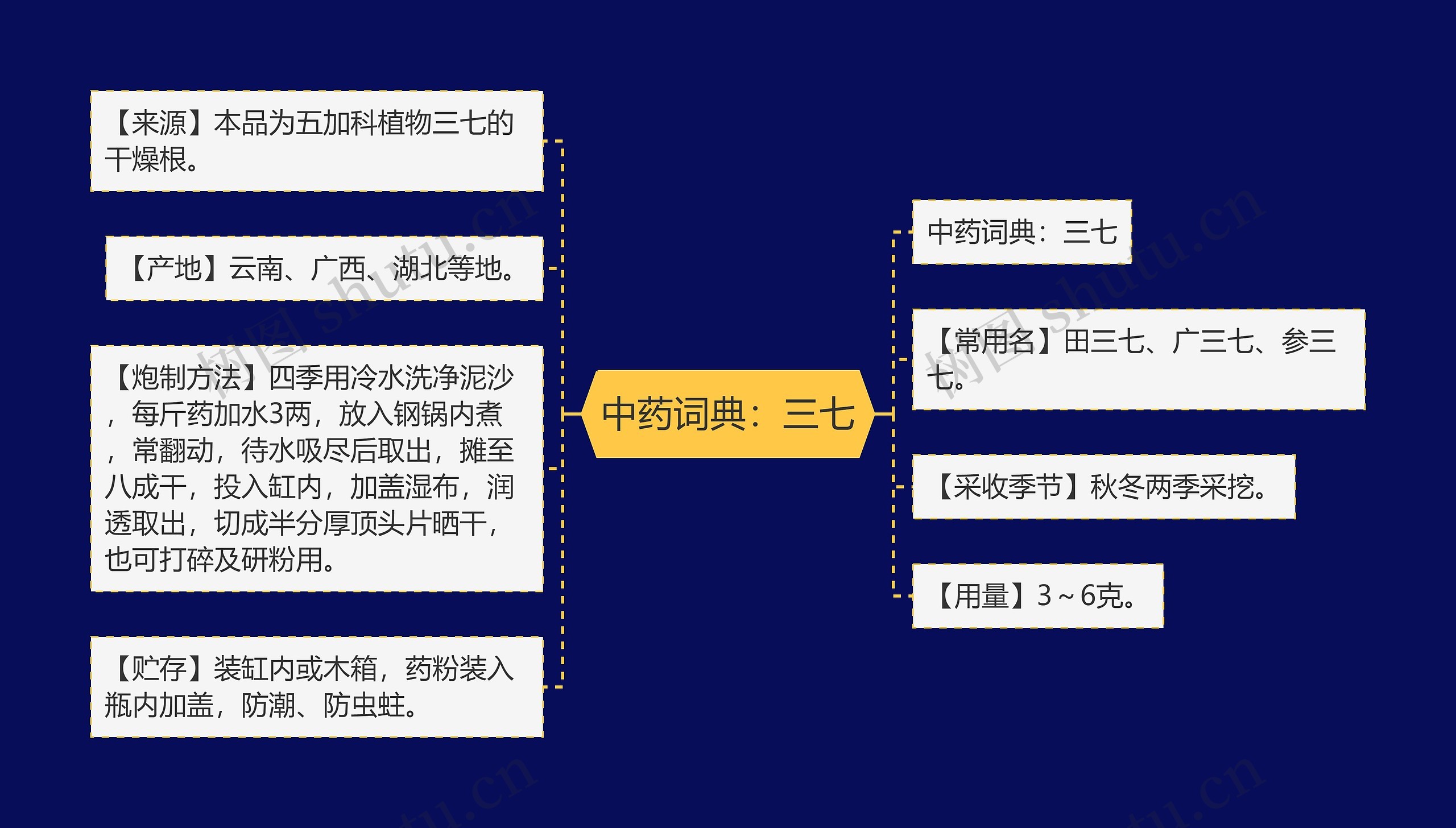 中药词典：三七思维导图