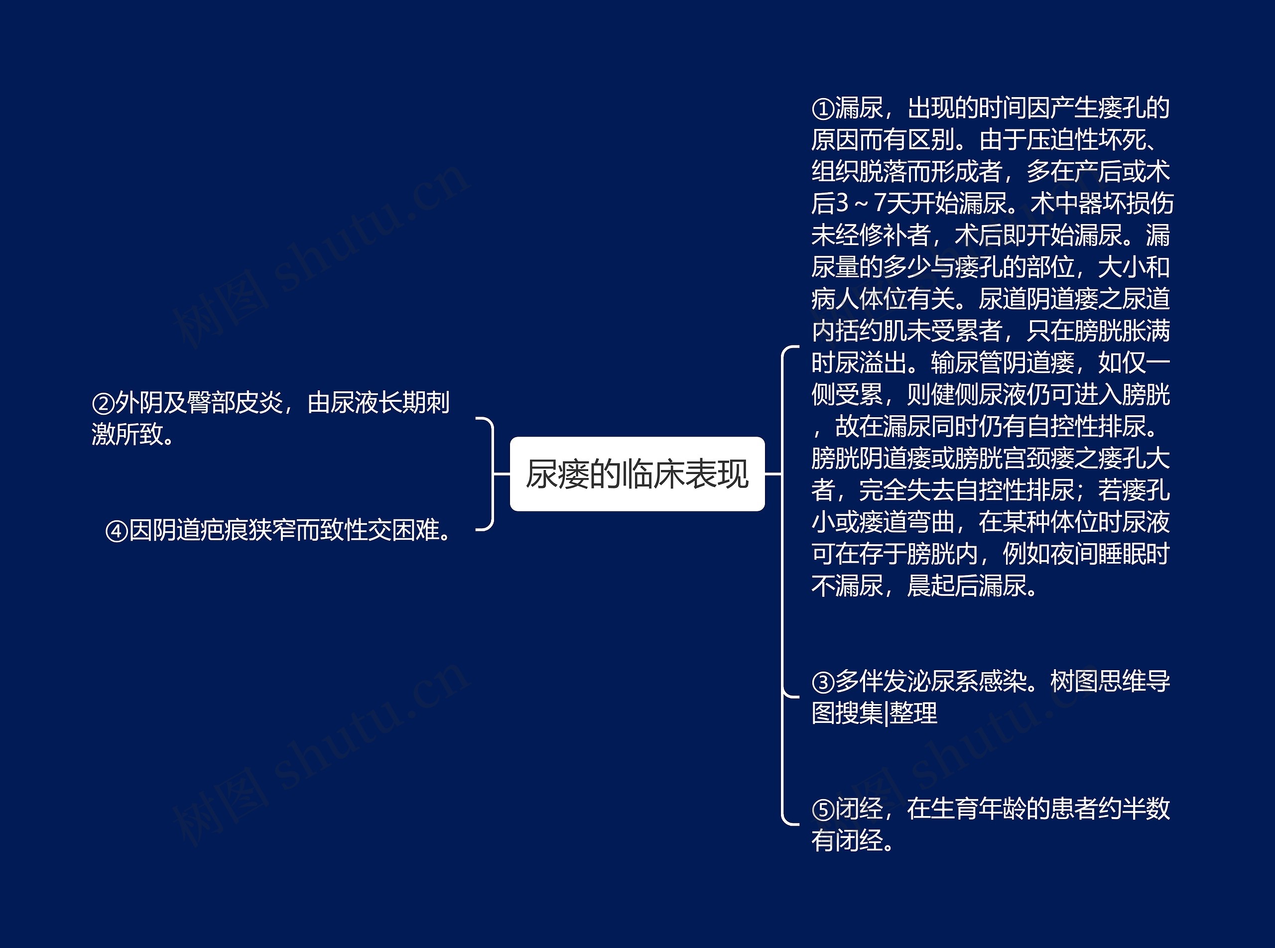 尿瘘的临床表现思维导图