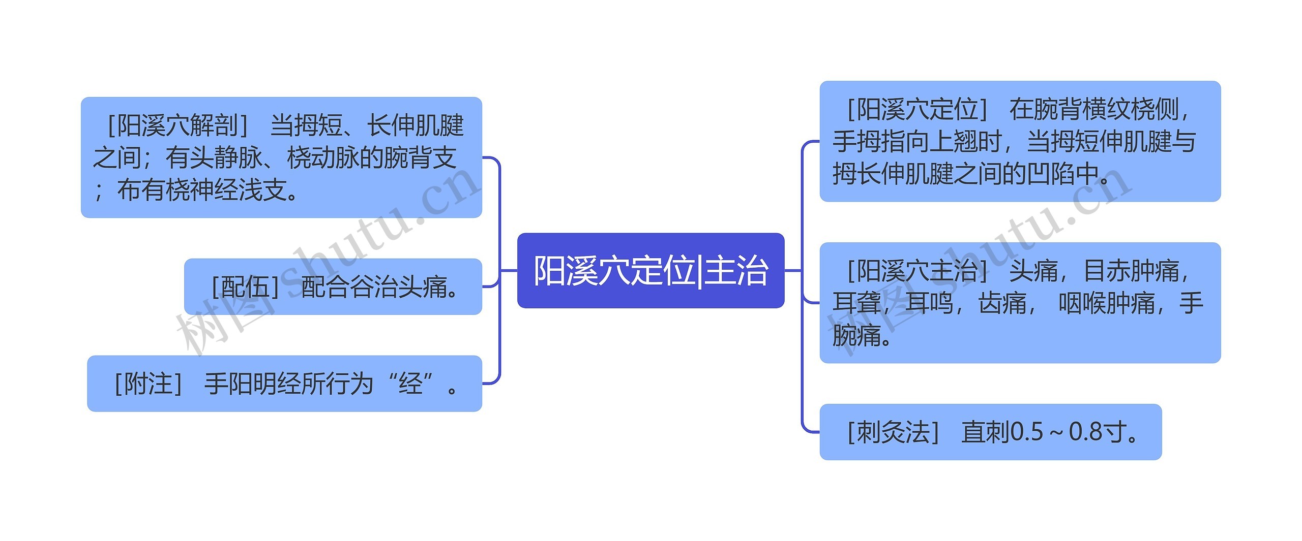 阳溪穴定位|主治思维导图