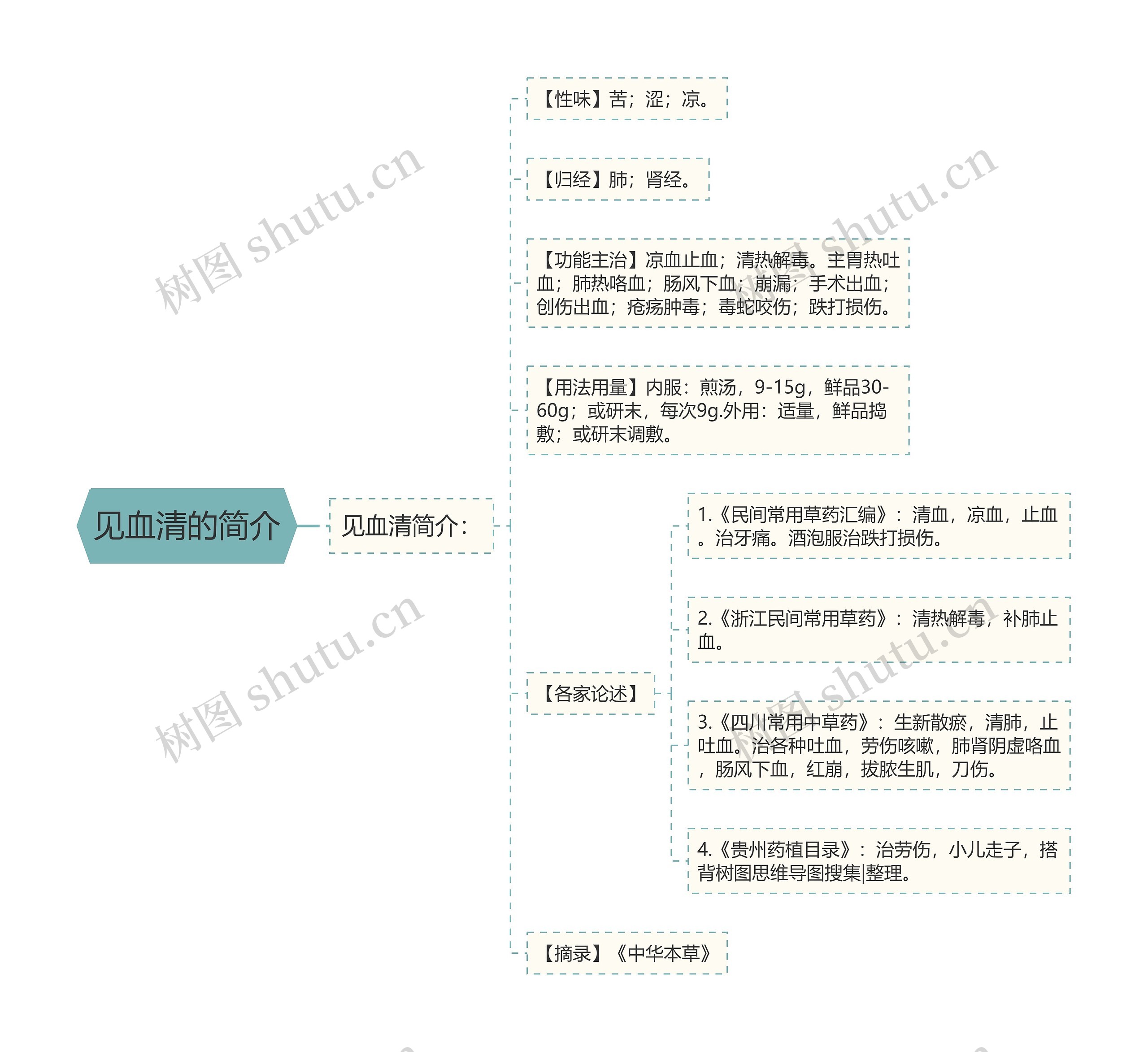 见血清的简介思维导图