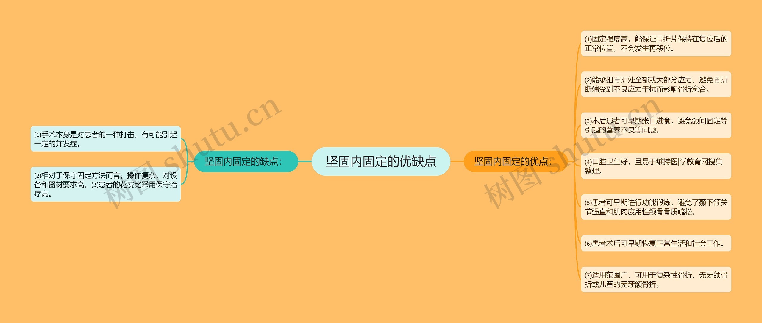 坚固内固定的优缺点思维导图