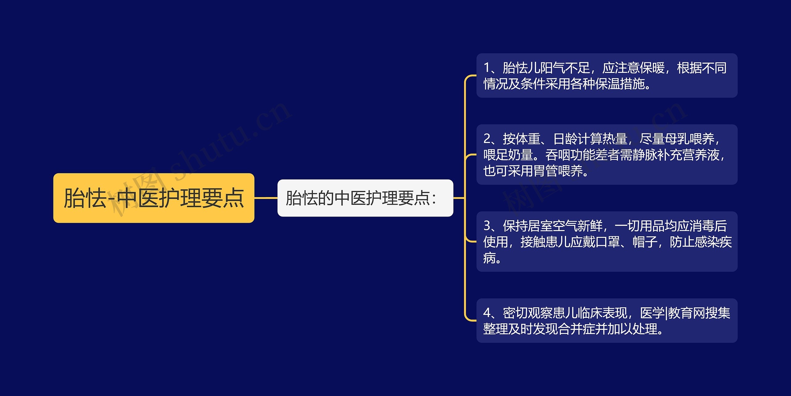 胎怯-中医护理要点思维导图