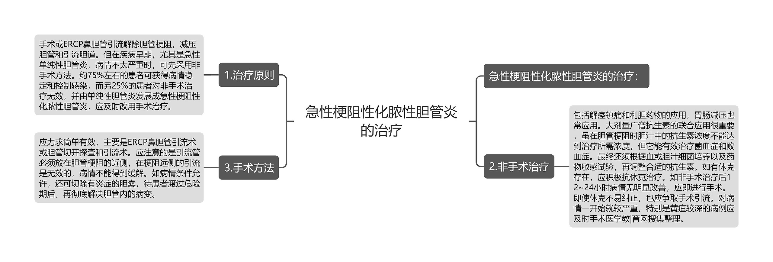 急性梗阻性化脓性胆管炎的治疗思维导图