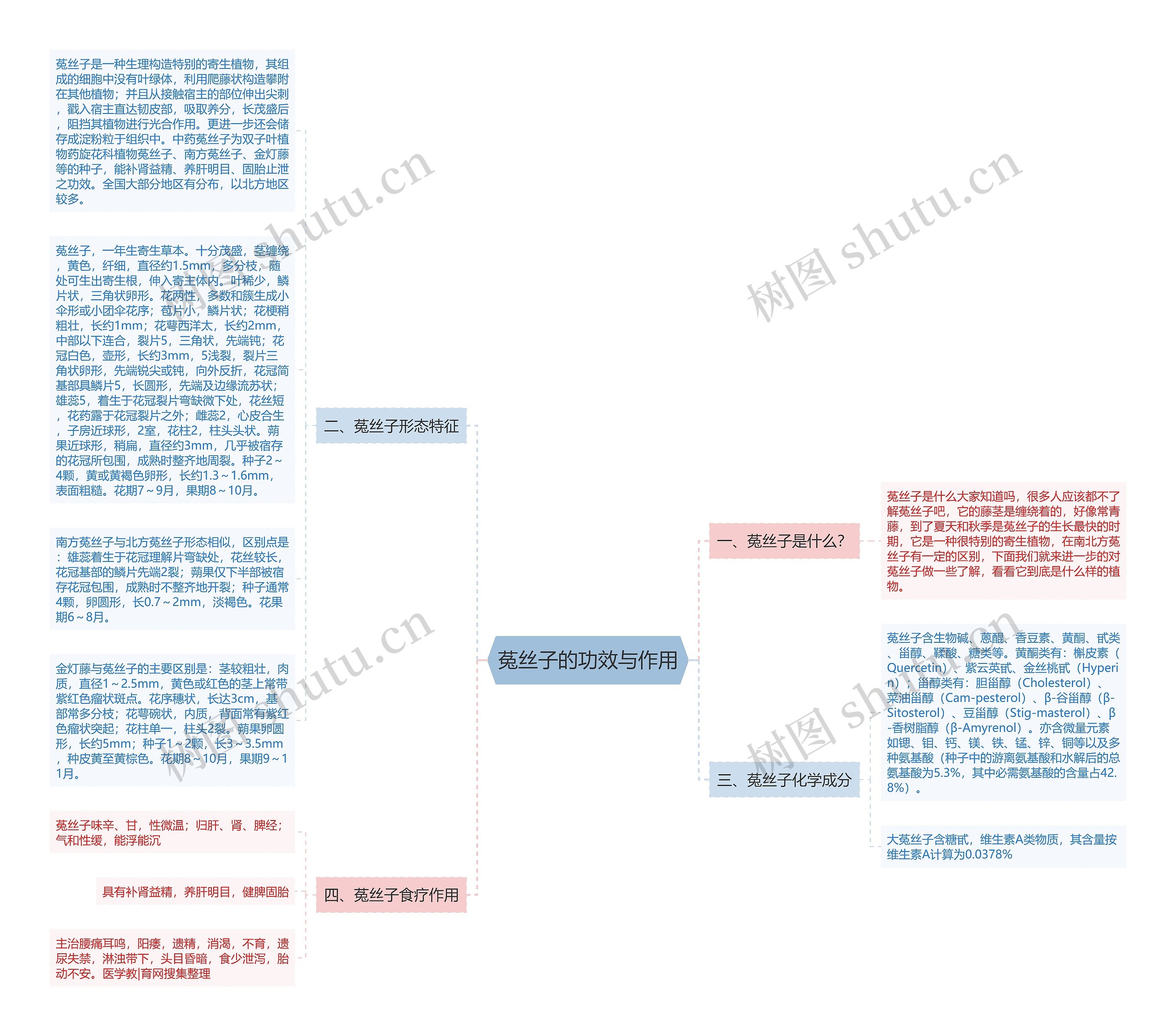 菟丝子的功效与作用思维导图