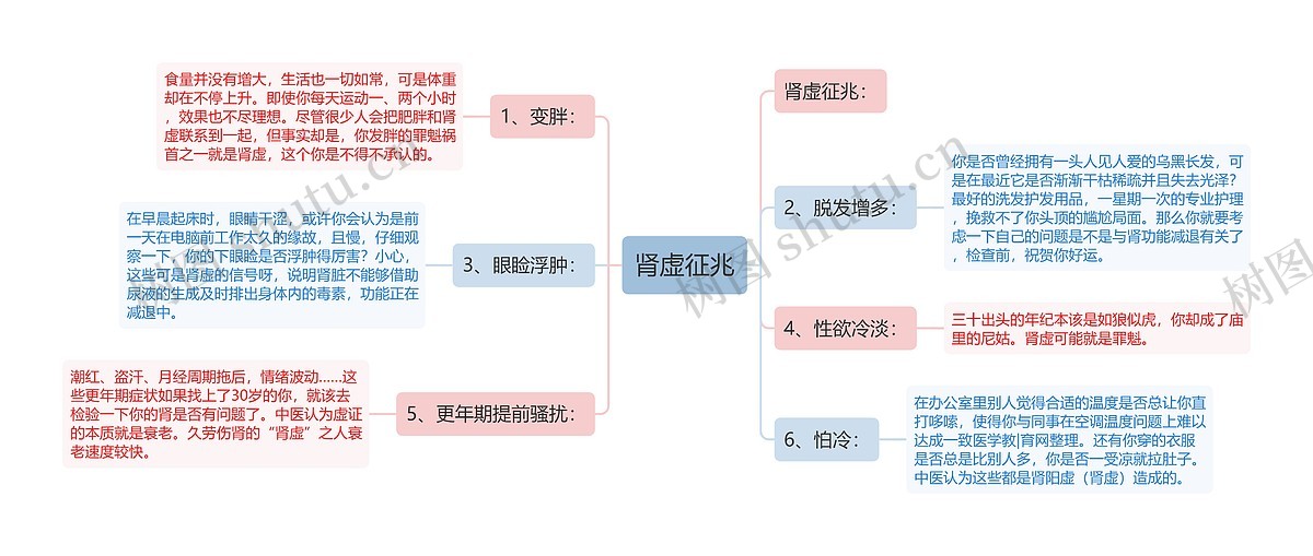 肾虚征兆思维导图_编号p6756971-TreeMind树图