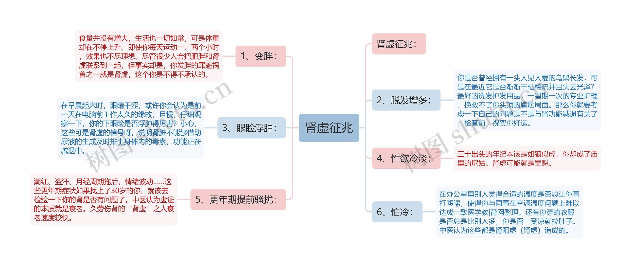 肾虚征兆思维导图