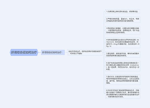肝肾综合征如何治疗