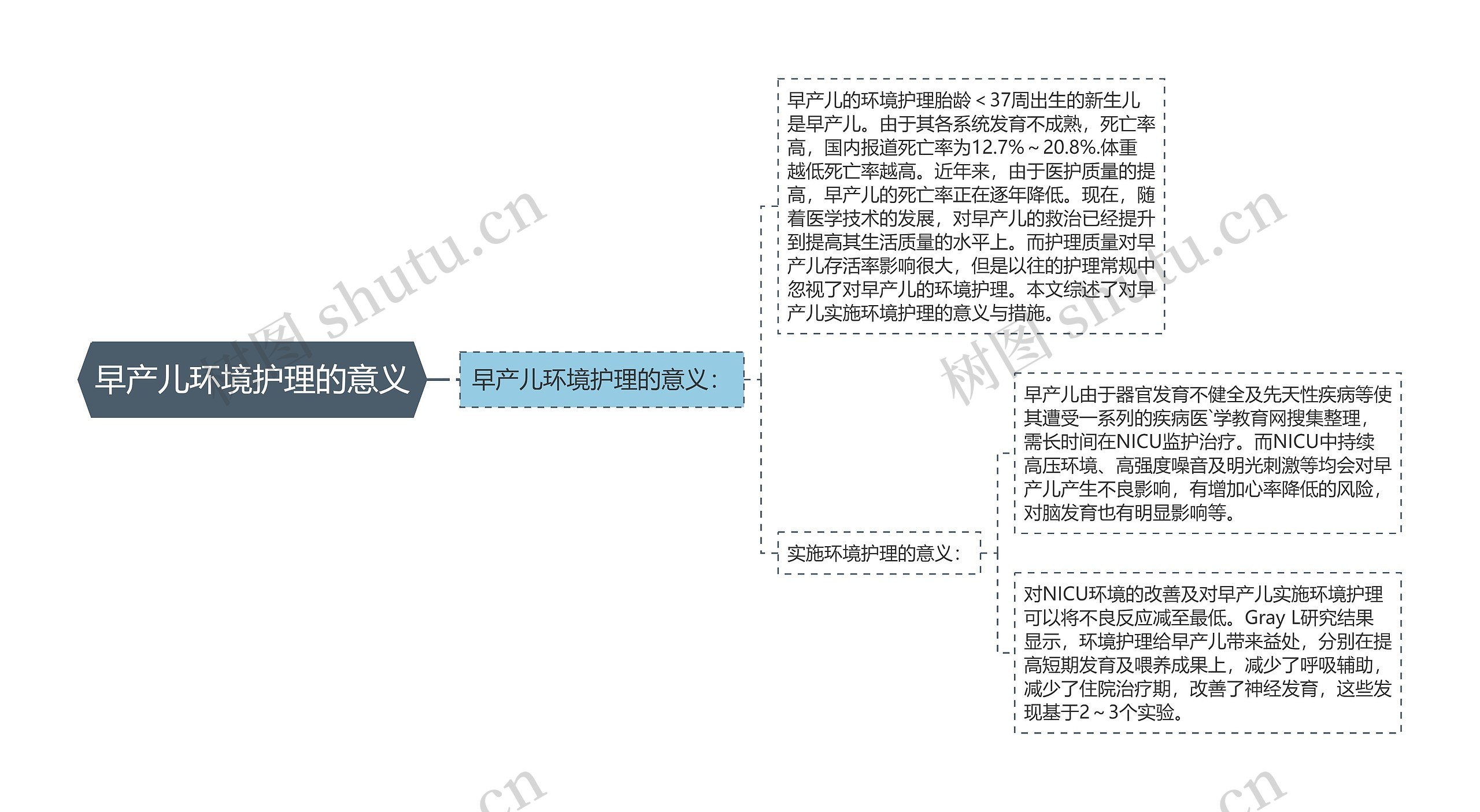 早产儿环境护理的意义思维导图