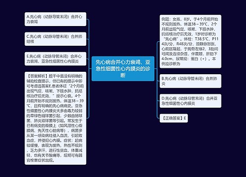 先心病合并心力衰竭、亚急性细菌性心内膜炎的诊断