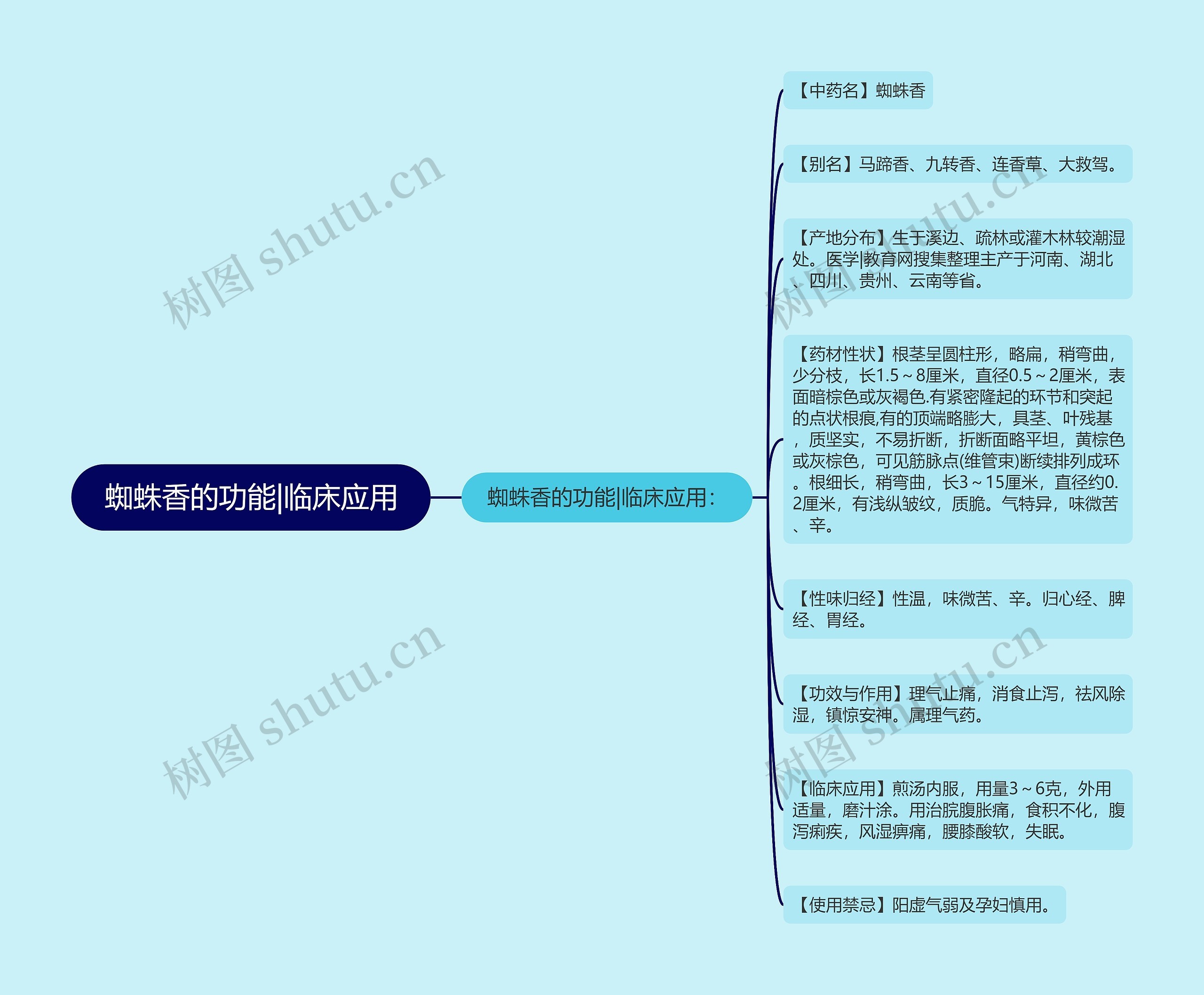 蜘蛛香的功能|临床应用思维导图