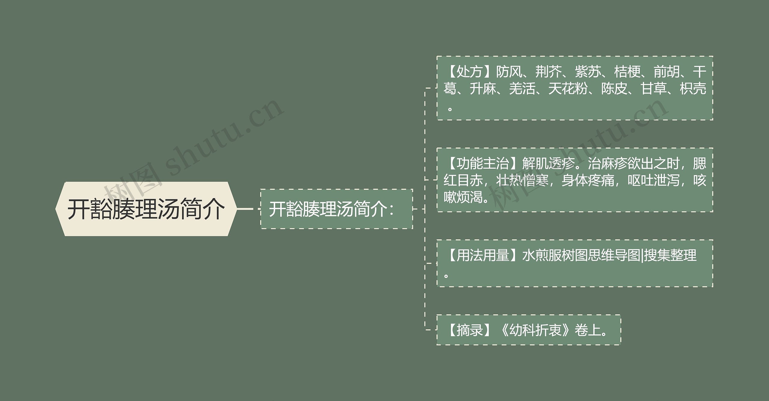 开豁腠理汤简介思维导图