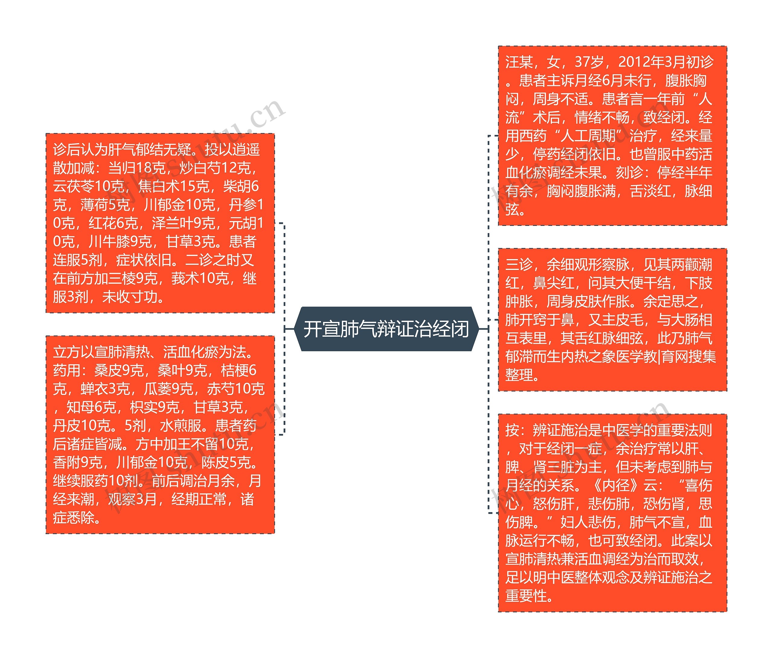 开宣肺气辩证治经闭思维导图高清图 开宣肺气辩证治经闭思维导图